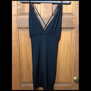 Lush Black Strappy Back Mini Dress